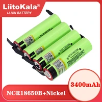 liitokala new original ncr18650b 3 7 v 3400 mah 18650 lithium rechargeable battery welding nickel sheet batteries