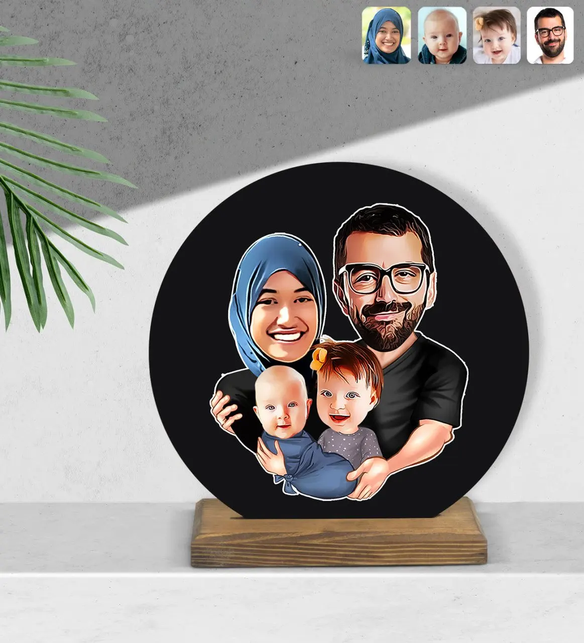 

Personalized hijab round wooden Biblo-4