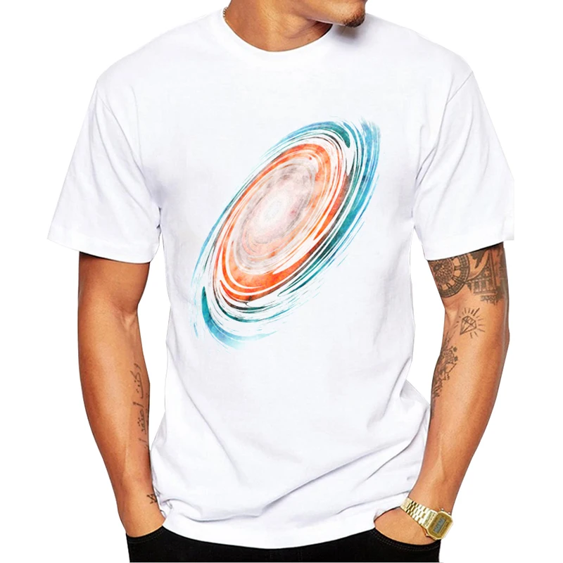 

TEEHUB New Fashion Galactic Men T-Shirt Hipster Milky Way Printed Tshirts Cool Tops Short Sleeve Funny Tee