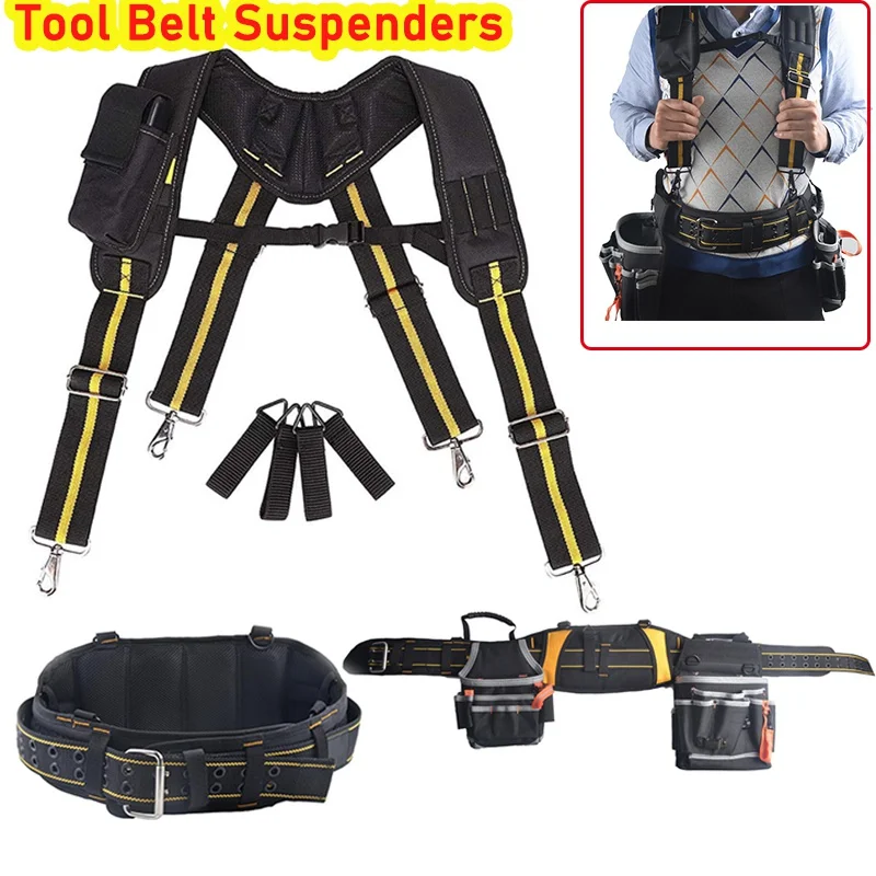 

Tool Belt Suspenders Multifunction Can Hang Tool Bag H-Shaped Adjustable Hanging Electrician Heavy Work Tool Suspenders L Belt
