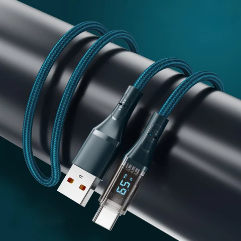 7A 100W PD Кабель для быстрой зарядки типа C к кабелю типа C 6A 66W Кабель с цифровым дисплеем USB-типа C для Xiaomi HUAWEI Macbook iPad