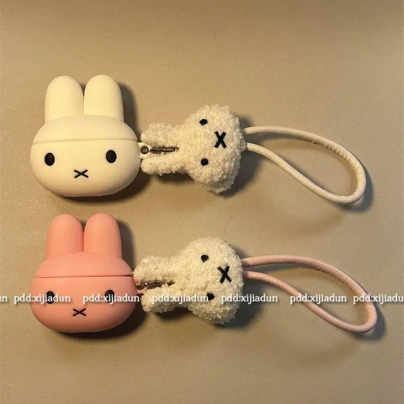 Kawaii милый защитный чехол Miffy Airpods 4/3Pro/2/1 силиконовый мягкий подарок в форме