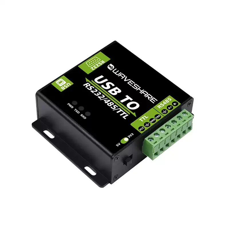 Фото Преобразователь Waveshare USB в RS232/485/TTL со встроенным FT232RL, промышленный USB-RS232 конвертер, поддержка Android и Windows №2