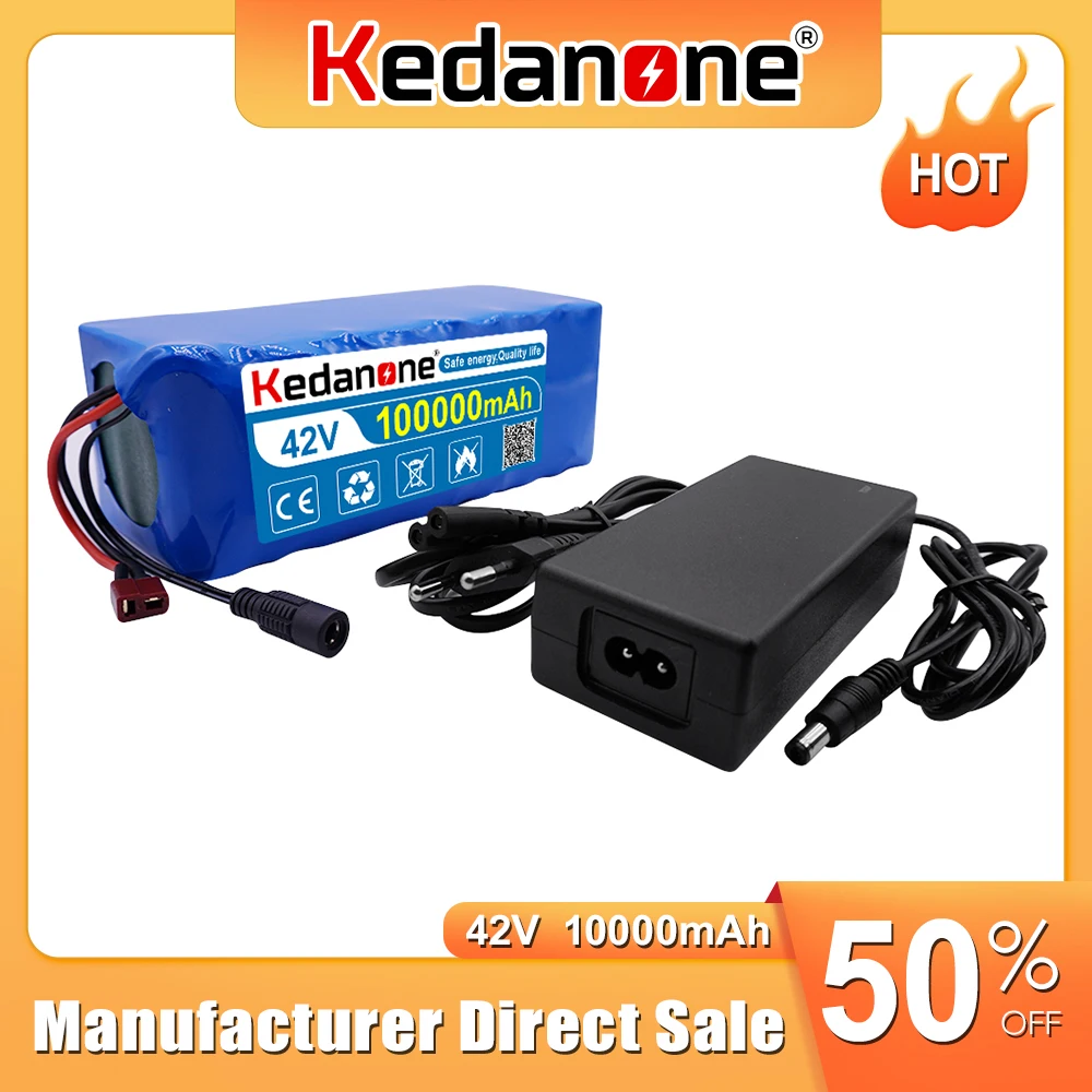 

42V 100Ah Ebike electric bike BMS 100000mAh battery pack 1000W high power battery +42V 2A Charger