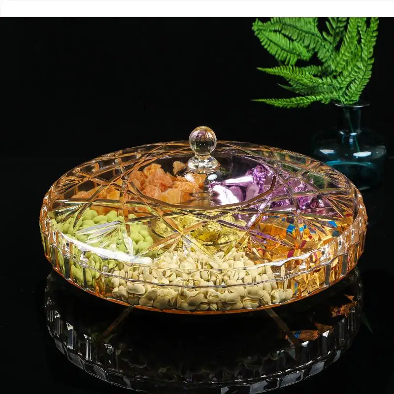 Европейский стиль пластиковая коробка для сушеных фруктов шесть ячеек с крышкой