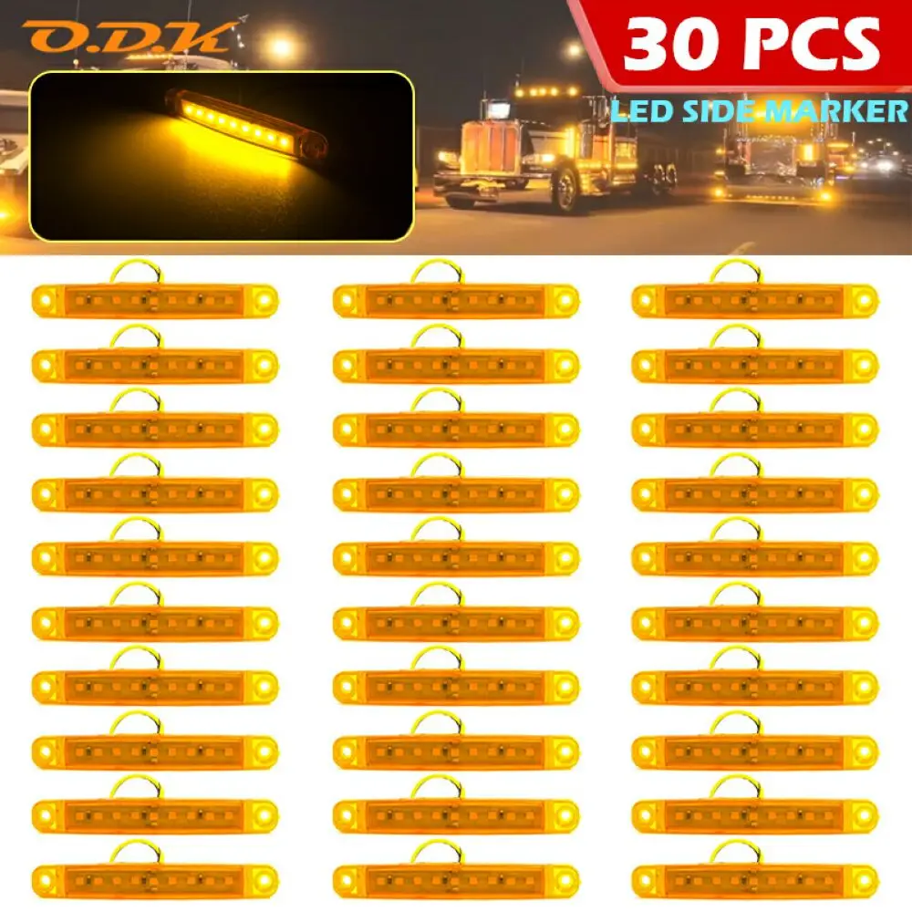 

Сигнальная лампа 10x/30x, 9 светодиодов, овальная лампа, для грузовиков, автофургонов, оранжевый, белый, красный, боковой габаритный индикатор, 12 В, 24 В