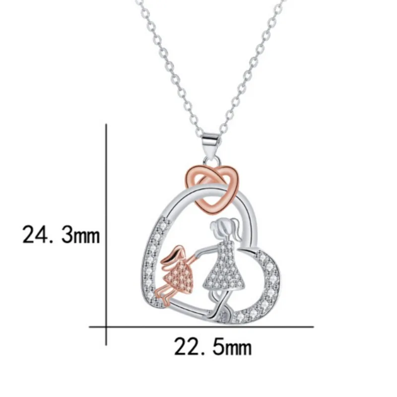 Ожерелье с подвеской в виде сердца Любовь ожерелья для матери и ребенка медная