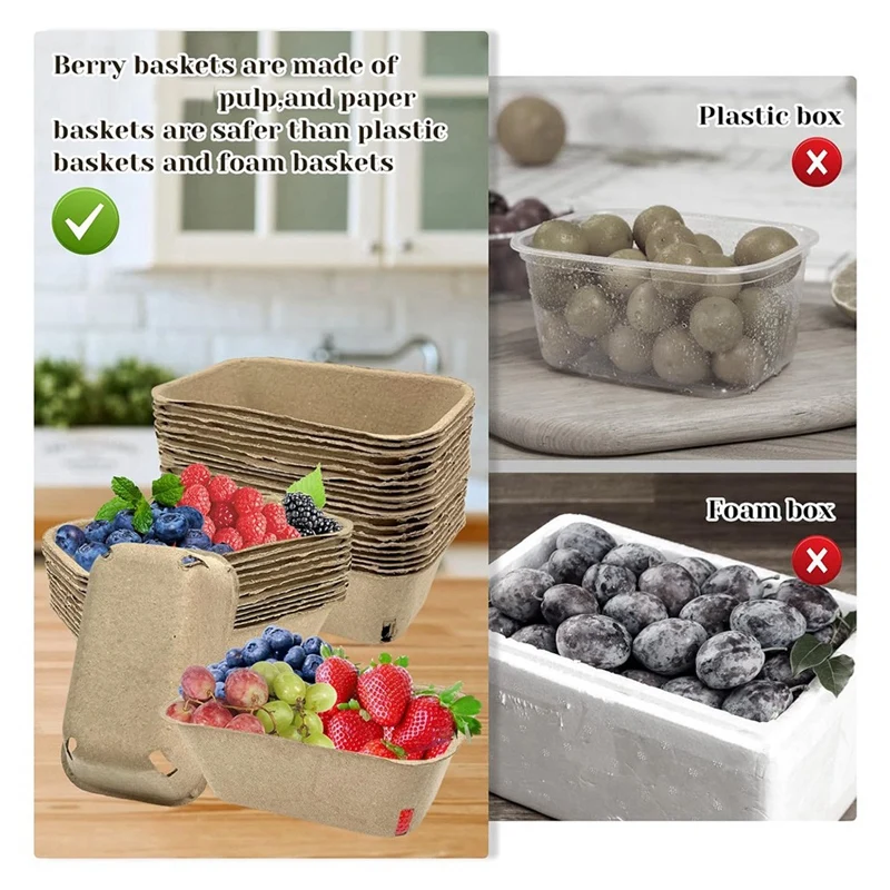 Корзина для ягод из целлюлонового волокна в упаковке сбора фруктов литая корзина