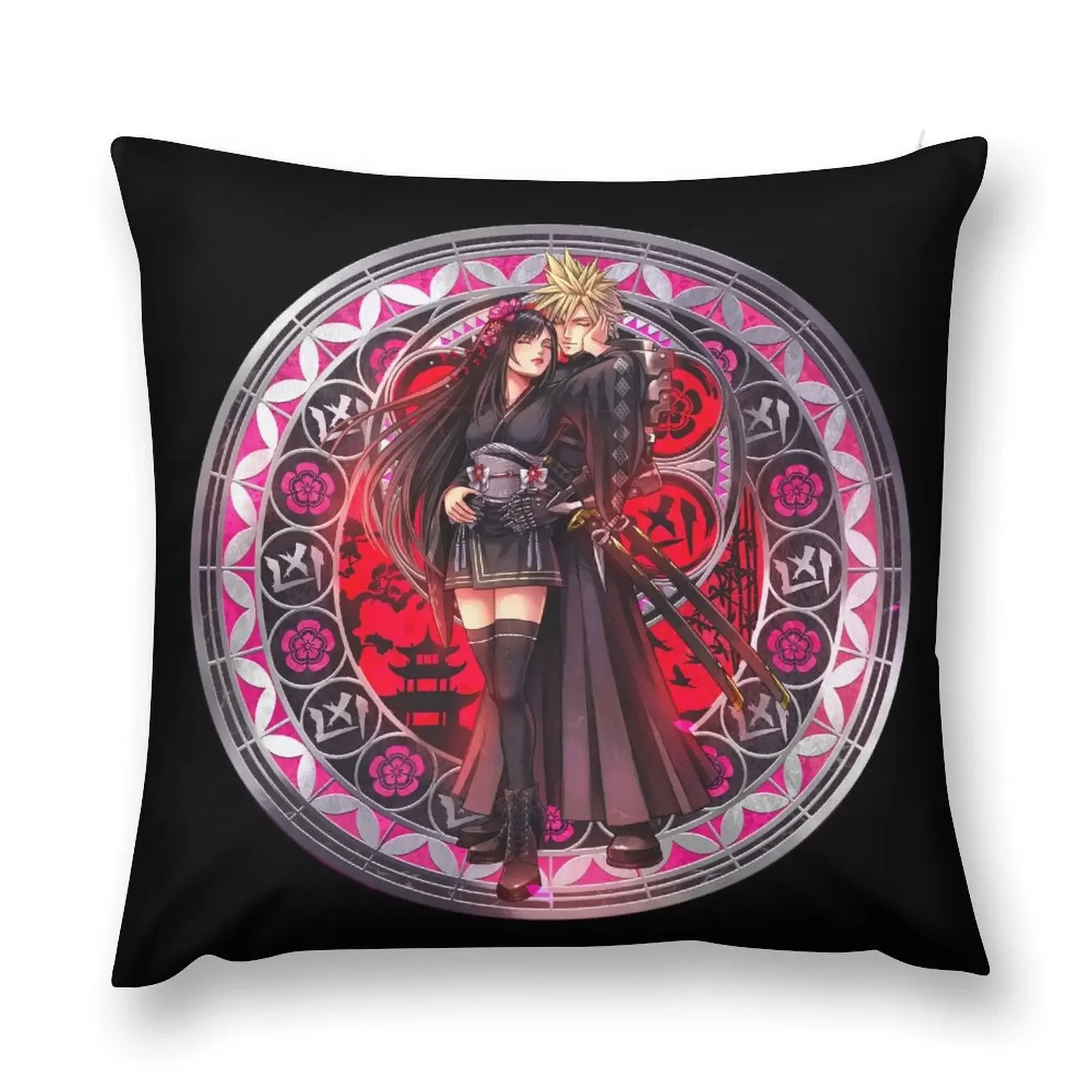 Самурайская облако и экзотическая витражная подушка Тифа рождественские