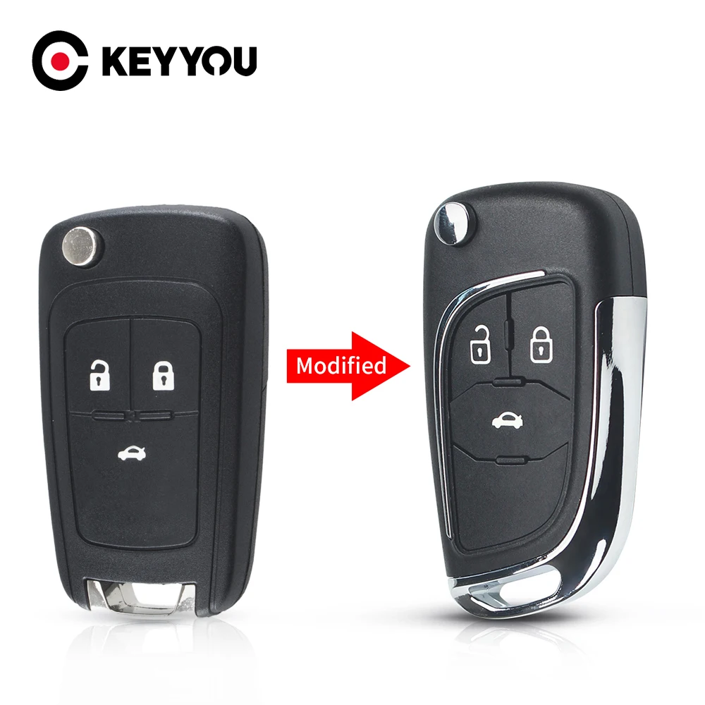 

KEYYOU 10x Modified Filp Key Case For Opel For Chevrolet Cruze Aveo Malibu Epica Lova 2009 2010 2011 2012 2013 Remote Key Shell