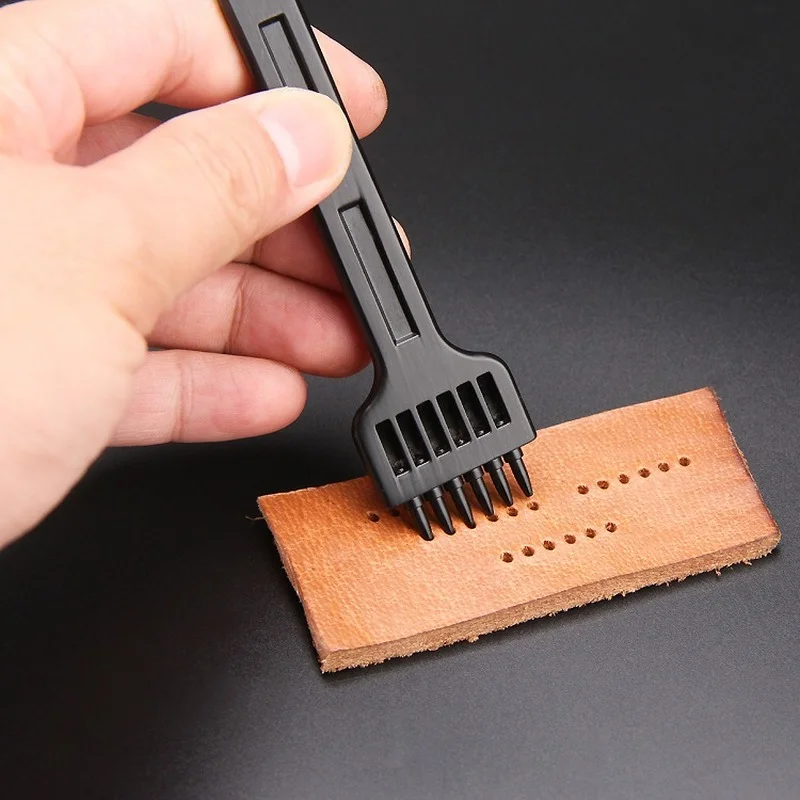 1 шт. 4/5/6 мм кожевенный черный круглый отверстие в ряд инструмент сделай сам