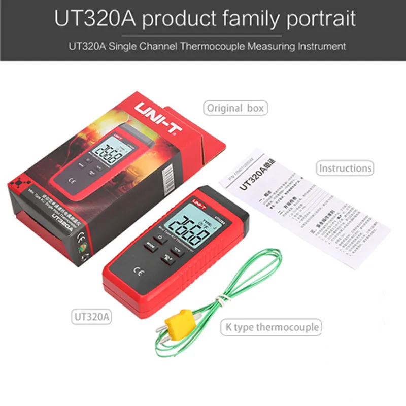 

UNI-T UT306A Мини ЖК-инфракрасный термометр -35 ~ 300C -31 ~ 572F красный лазерный измеритель температуры C/F пирометр оригинальный
