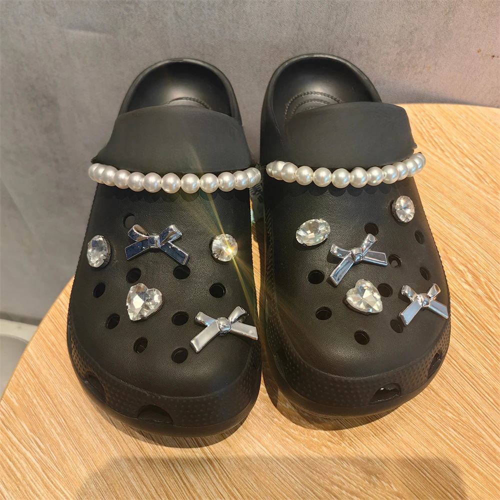 Подвеска для обуви сделай сам милая крутая жемчужная цепочка девушек лук