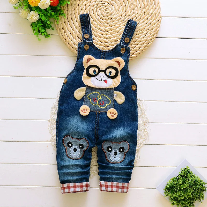

Toddler Boy's Denim Overalls Baby Cartoon Dungarees Infant Long Pants Kids Boy Jeans Jumpsuit Clothes Clothing Trousers