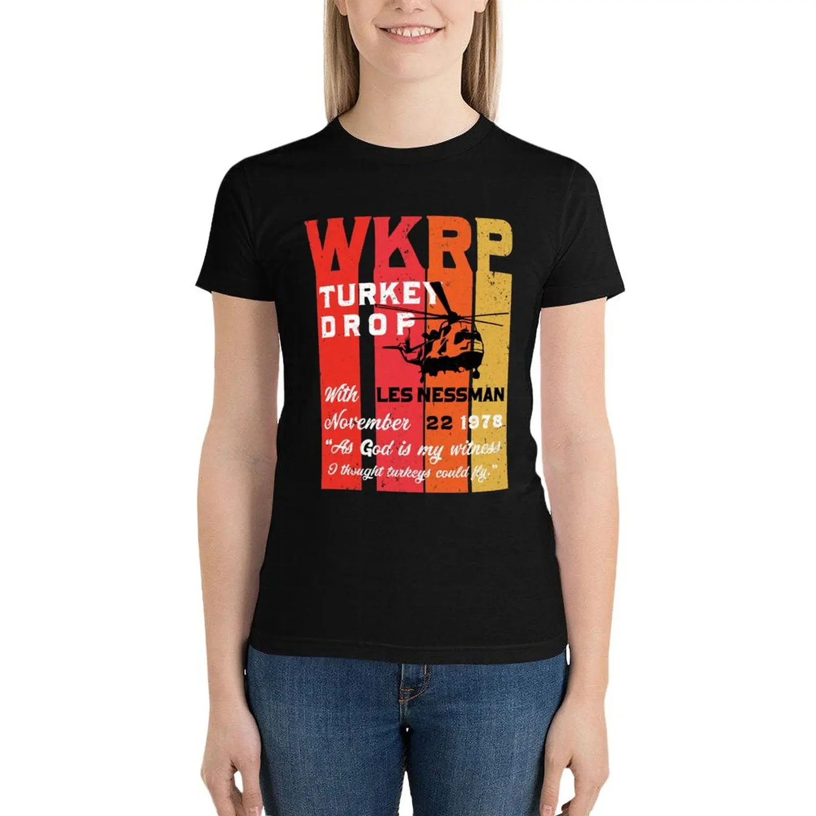 Свисающая футболка Wkrp в виде индейки летний топ милые топы платье-футболка для