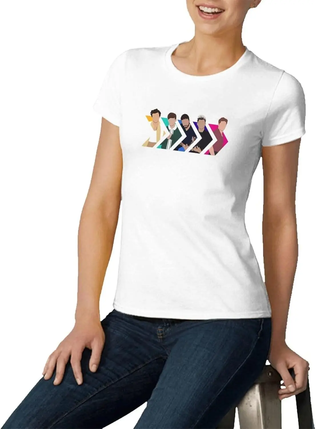 Женская футболка One Music and Direction с принтом повседневные топы круглым вырезом и