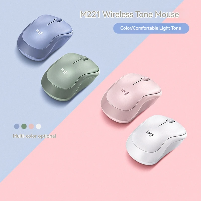 

Logitech M221 M220 Mute Wireless Mouse Office Mouse Laptop 3 Button 1000dpi Optoelectronic Suitable For Small Hands Keyboard Set