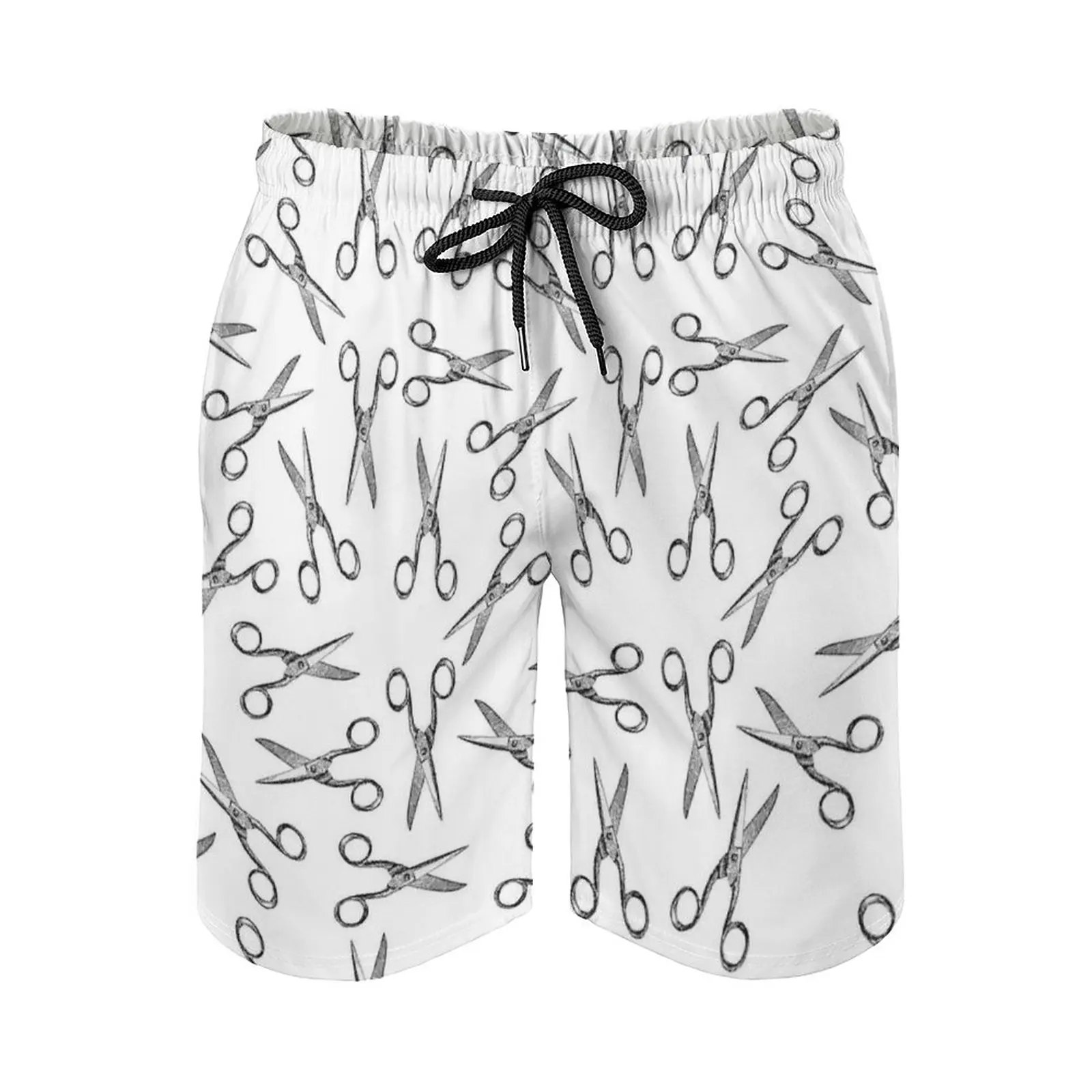 

Scissors Pattern Quick Dry Summer Mens Beach Board Shorts Briefs For Man Gym Pants Shorts Scissors Pattern Vintage Retro