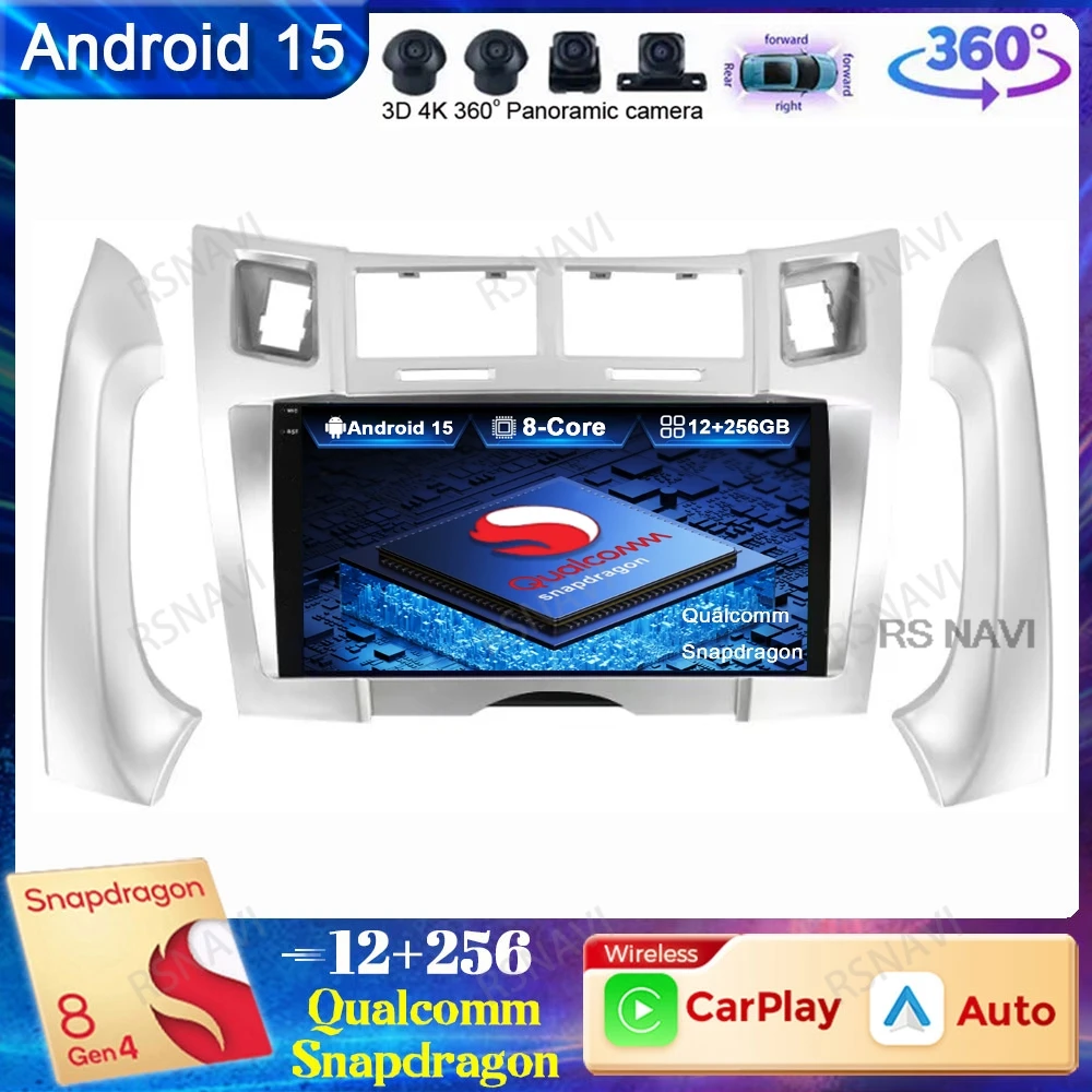 4G 64G Android 15 Autoradio voor Toyota Yaris/Vizi 2005-2011 Draadloos