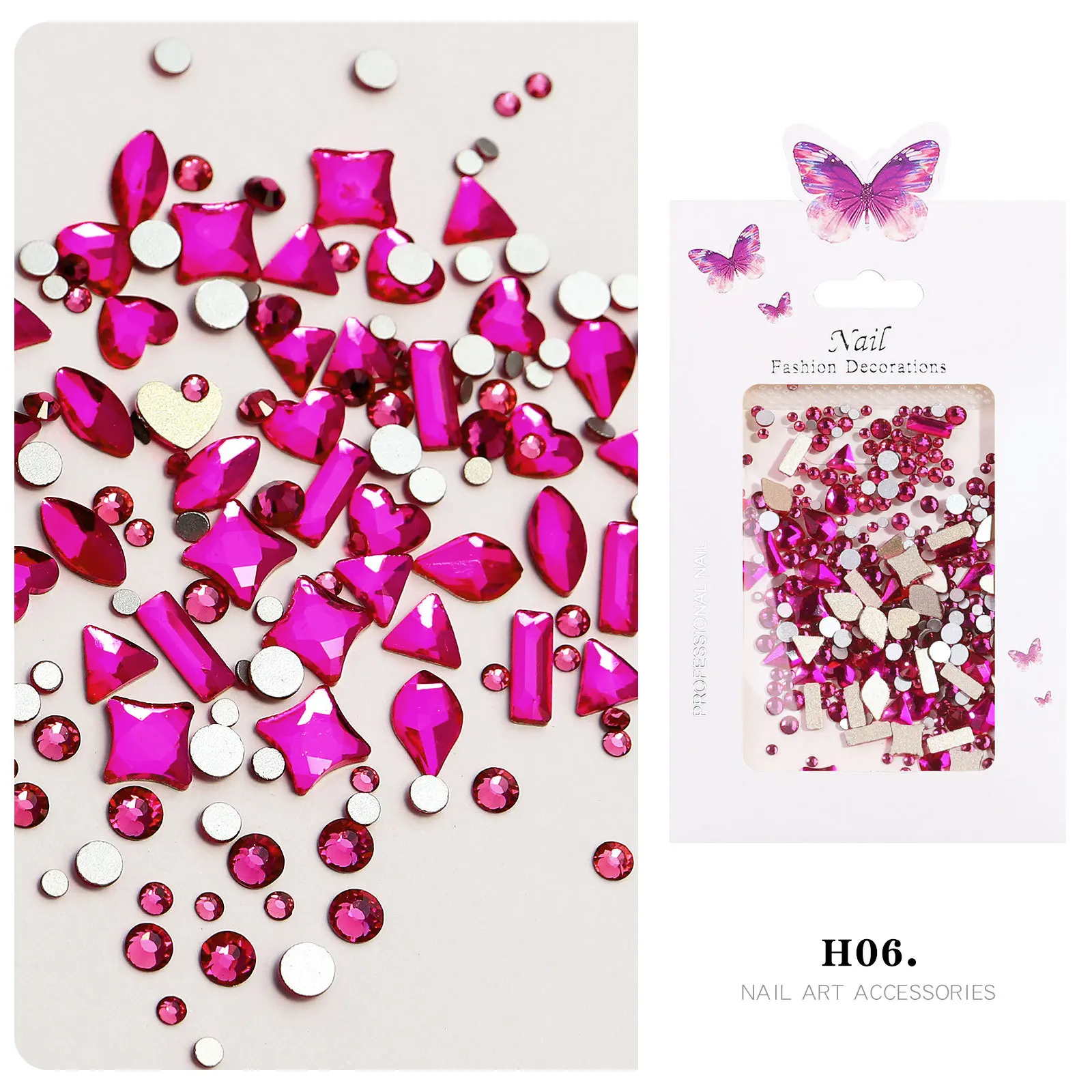 

1 шт., кристаллические ногти с плоской задней стороной