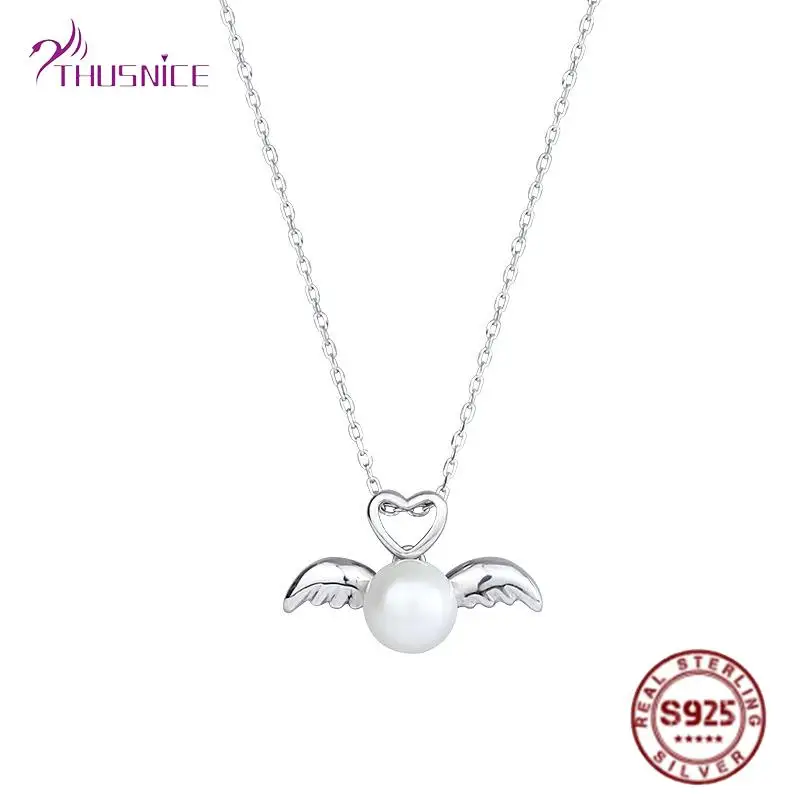 

Hot Sale 100% 925 Sterling Silver Genius Necklaces Trendy Pearl Pendant Necklace For Women Party Silver 925 Fine Jewelry Gifts