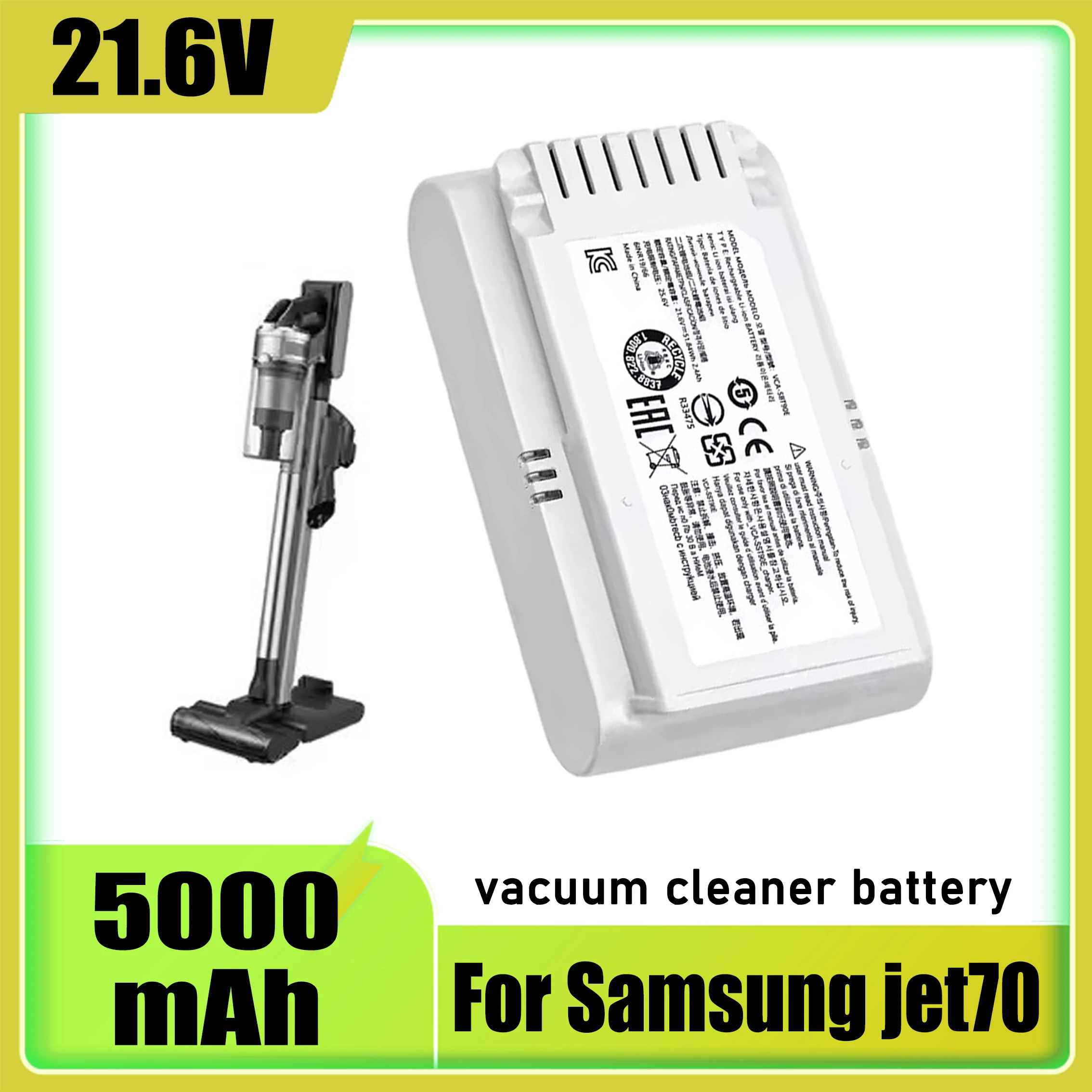 Фото Замена аккумулятора для пылесосов Samsung Jet 70 Turbo, Jet 70 Pro/Complete, Jet 90E Pet, VS15R8542S1, VS15T7031R4, VCA-SBT90E №2