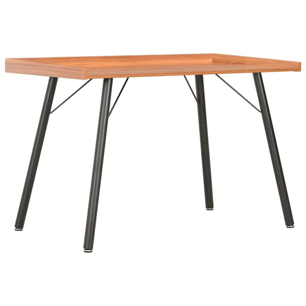 

Computer Desk, Chipboard and Steel Frame Writing Table, Office Furniture Brown 90x50x79 cm