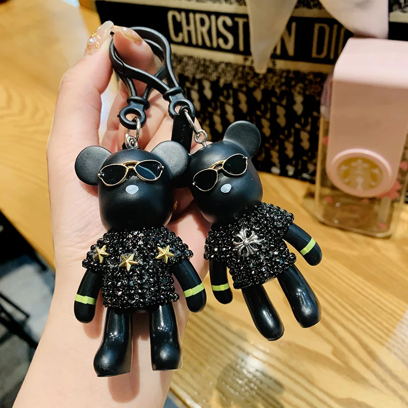 

Fashion Diamond Keychain Cartoon Creative Men and Women Key Chain Bag Pendant Car Pendant Wholesale Car Keychain Key Chains Gift