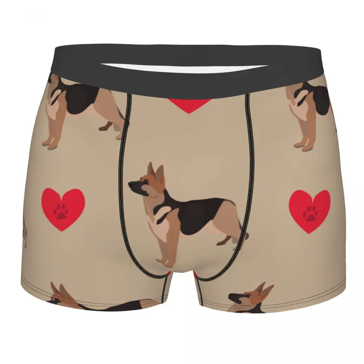 Нижнее белье для мужчин боксеры собак немецкой овчарки с сердцами мужские трусы