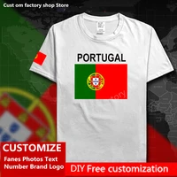 portugal cotton t shirt custom jersey fans diy name number brand logo high street fashion hip hop loose casual t shirt flag pt