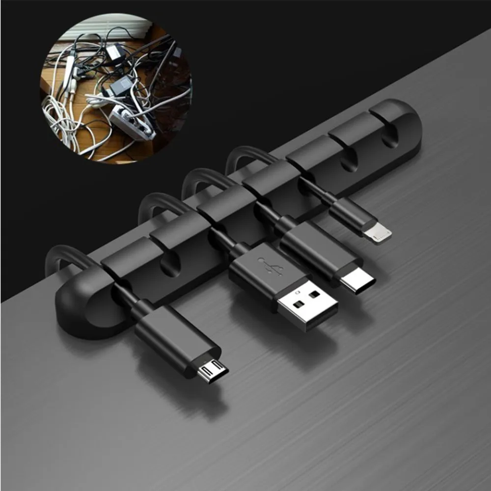 Силиконовый органайзер для кабелей USB-зажим наушников зарядное устройство