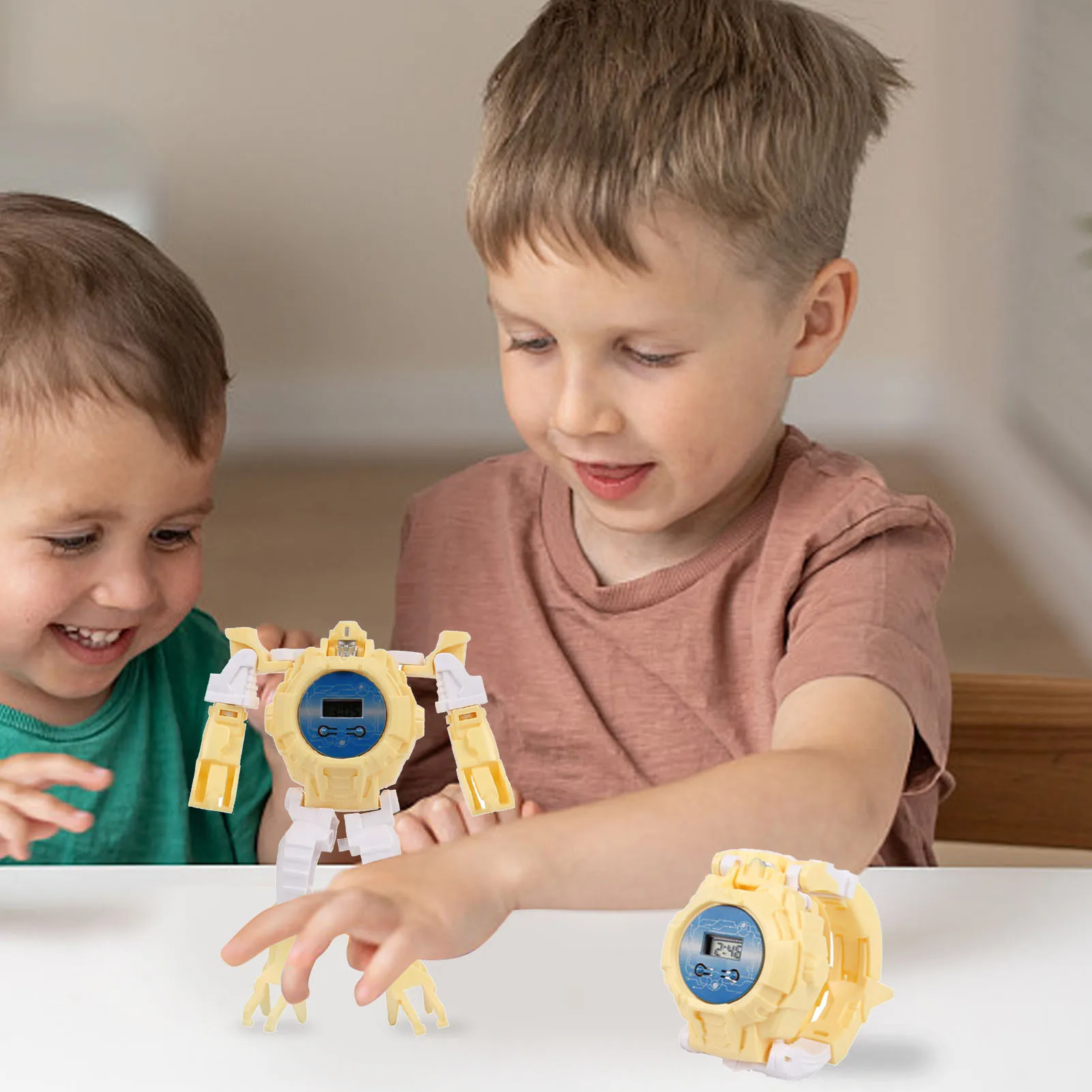 

Часы-трансформеры для детей, креативные цифровые Мультяшные часы для малышей, интерактивные Мультяшные игрушечные роботы, подарки для дете...