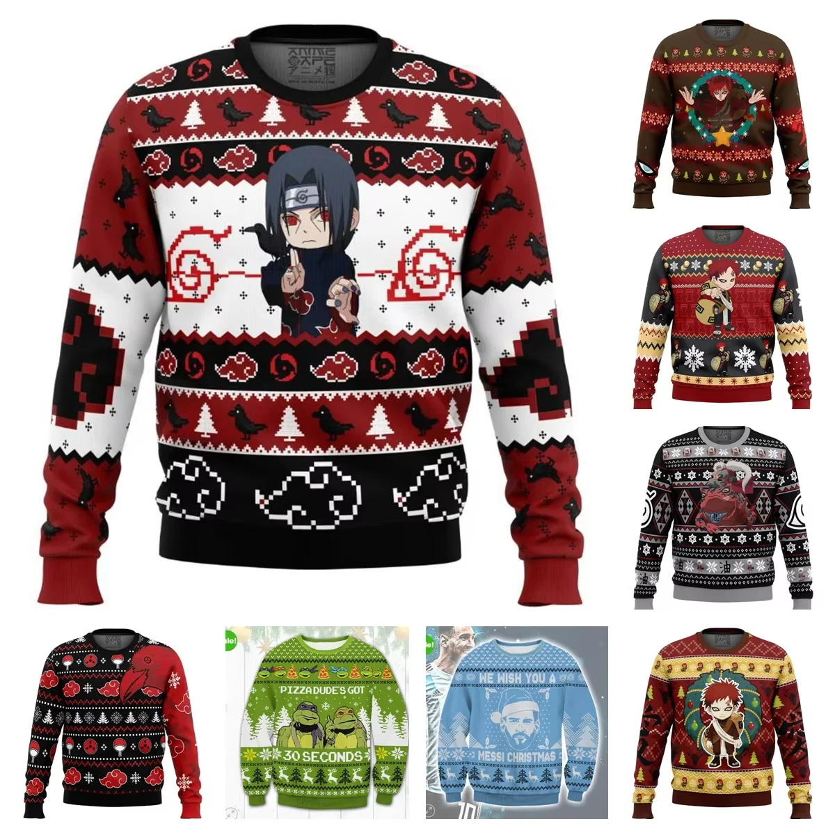 Pull Anime Kakashi Jiraiya толстовка Cosplay Uchiha Itachi Gaara впечатление 3D vêtements à col rond chauds Noë