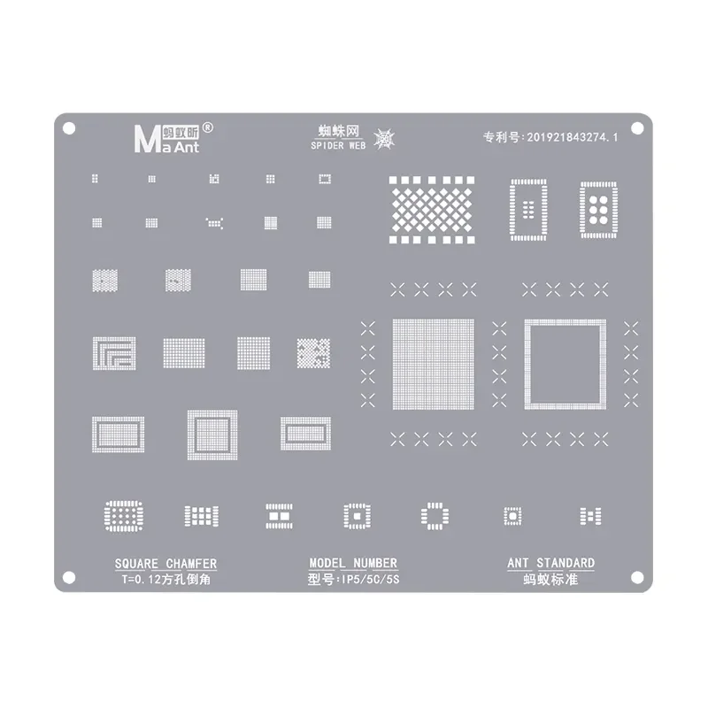 

Трафарет MaAnt BGA Reballing для iPhone 8-14 Pro MAX, оловянный шаблон для пайки, стальная сетка для материнской платы, ЦПУ, NAND IC