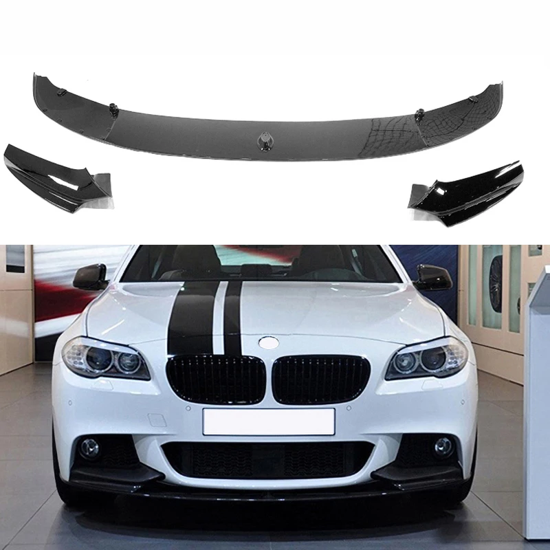

Front Bumper Lip for F10 F11 5 Series M Sport Performance For M-Tech bodykit Cover lip Spoiler Splitter diffuser gloss black