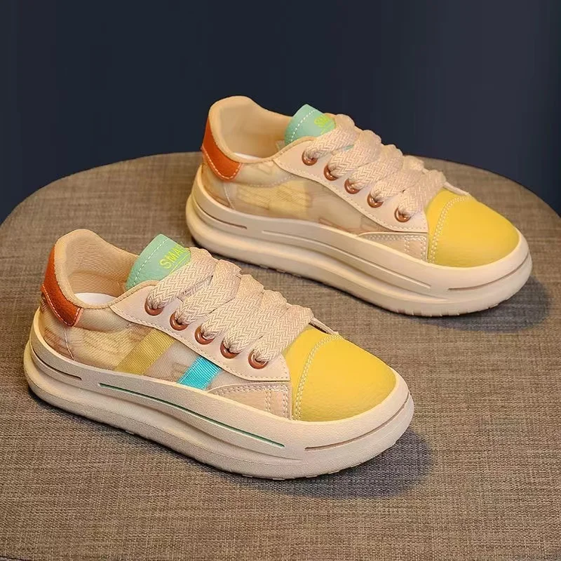 

2023 Summer New Women's Fashion Shoes Thin, Breathable, Elevated, Thick Sole Forrest Gump Casual Sports Shoes Lightweight