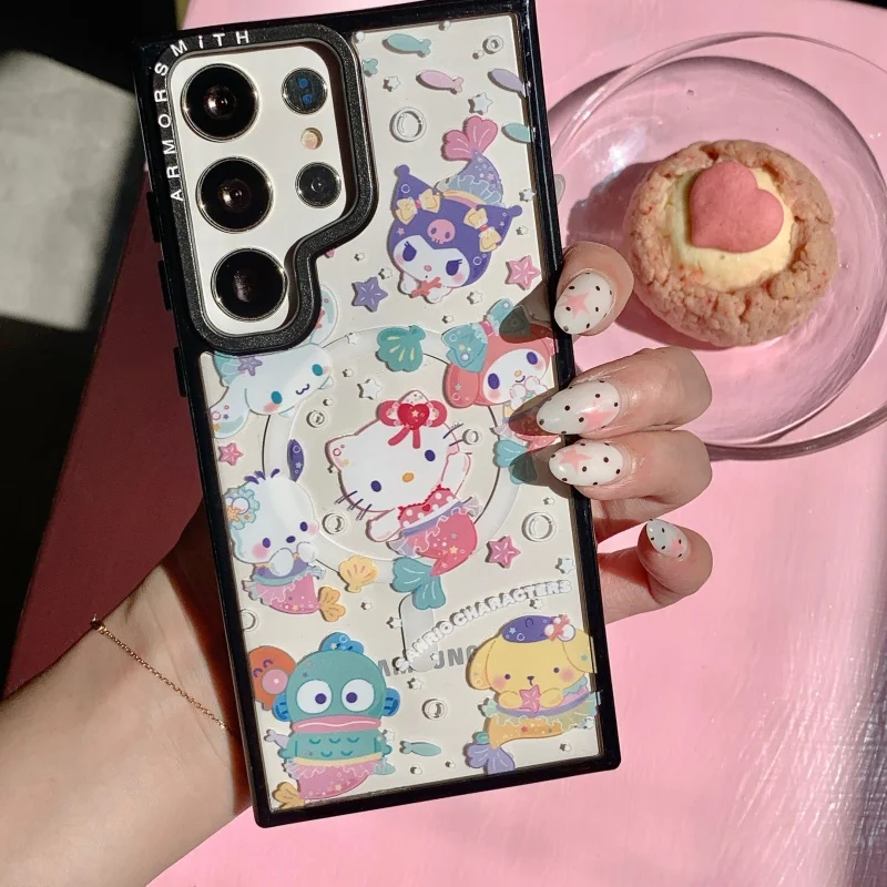 Чехол для телефона Cute Mermaid Sanrio Collection для Samsung Galaxy S23 S25 Ultra S24 FE Plus с магнитной подставкой (art.: 3920d01ef2297) - 3920d01ef2297