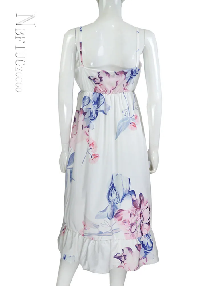 

Floral Printed Ruffles Elegant Pregnancy Dresses Maternity Dress