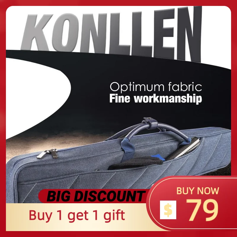

KONLLEN Billiard 7 Holes Cue Case 3 Butts 4 Shafts 86x16x8cm Blue Oxford Canvas Bag Carry Sturdy Wear-resistant Fine Case