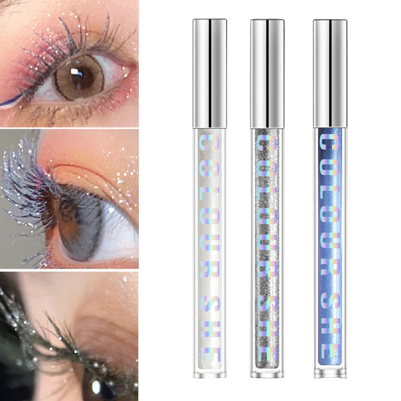 

Тушь для ресниц с алмазным блеском, быстросохнущая водостойкая Удлиняющая Тушь для наращивания ресниц, макияж, косметика
