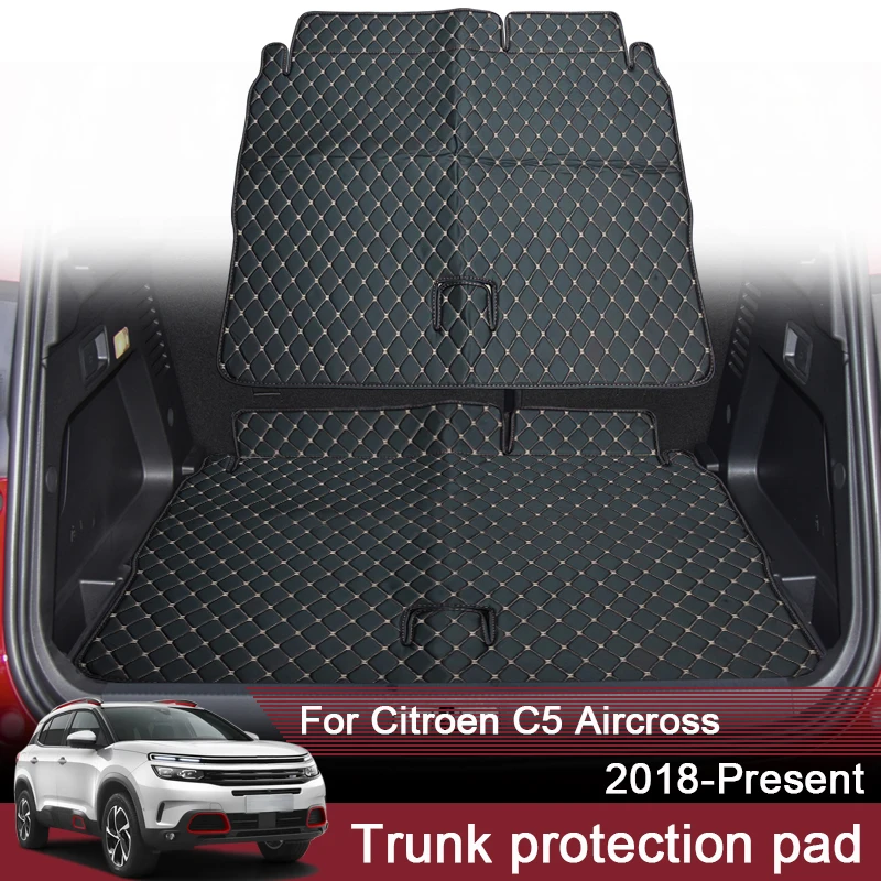 

1pc Car Custom Rear Trunk Mat For Citroen C5 Aircross 2018-2024 Leather Waterproof Auto Cargo Liner Pad External Accessory