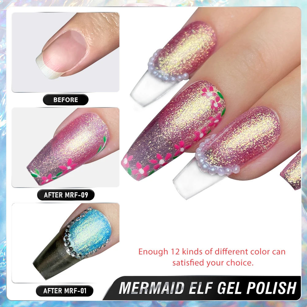 Искрящий гель-лак для ногтей Aurora Purple УФ-гель-лак Flash Glitter Varnish Полуперманентный