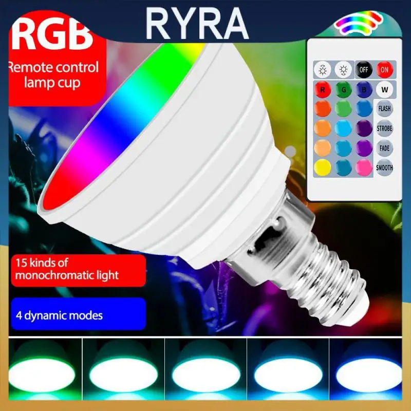 

E27 LED RGB Light Dimmable Light Bulb Spotlight Lamp Remote Control 85-265V RGB+White Dimmable Timer Function Lampada Home Decor