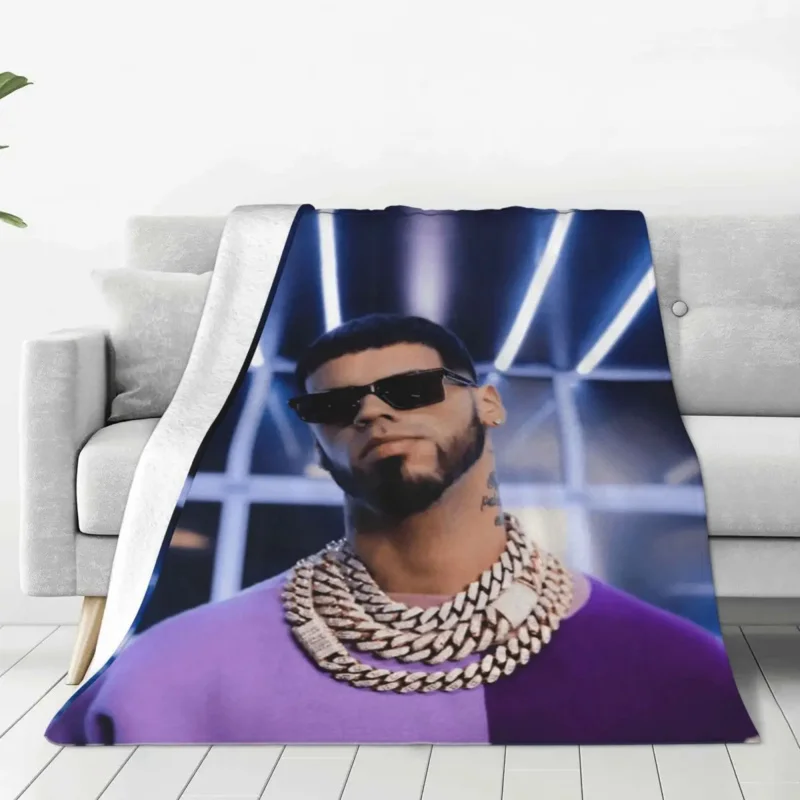 

Hip Hop Anuel AA Blankets Fleece Summer Air Conditioning Rapper Multifunction Lightweight Thin Throw Blankets for Bed Car Quilt