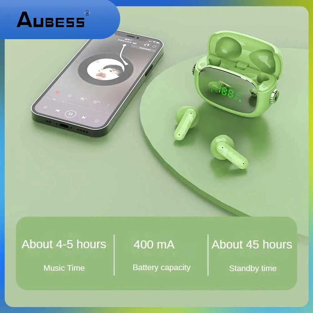 

With Mic Headphone Cute Headset Waterproof Digital Display Gaming Headset For Enc Hd Earphone Noise Reduction Earbuds Wireless