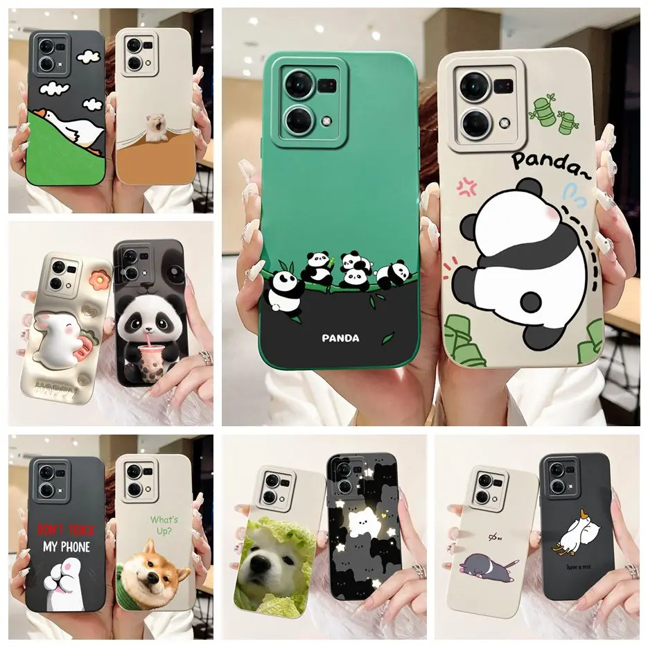 Для Oppo F21 Pro 4G Φ F21Pro CPH2363 Милая панда мультяшная Обложка мягкая силиконовая