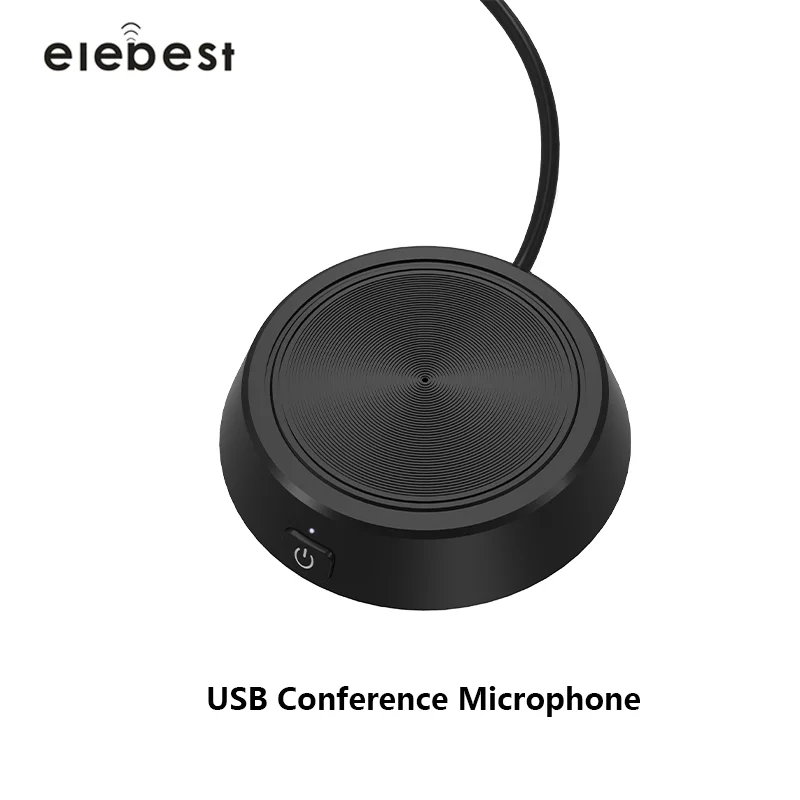 

USB Conference Microphone 360° Omnidirectional Condenser Computer PC Mic Touch Mute Plug and Play Compatible with Windows MacOS