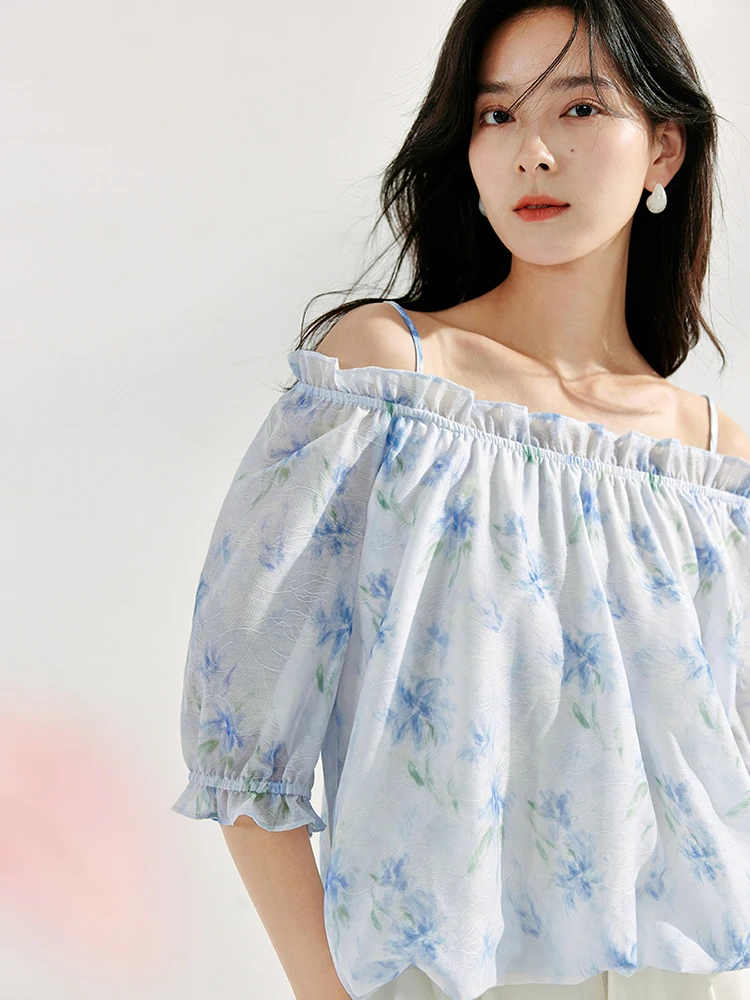 Женское платье Inman с французским вырезом и цветочным принтом новинка лета 2024