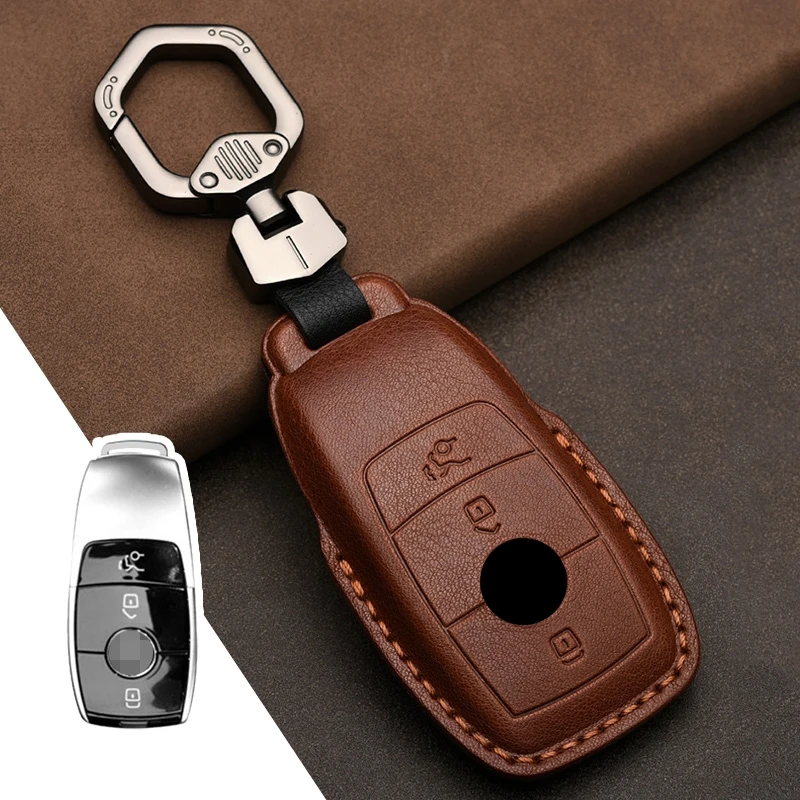 

Защитный чехол из натуральной кожи для ключей Mercedes-Benz E-Class E200L/E300L/C260L/C180, чехол для ключей Glc, брелок
