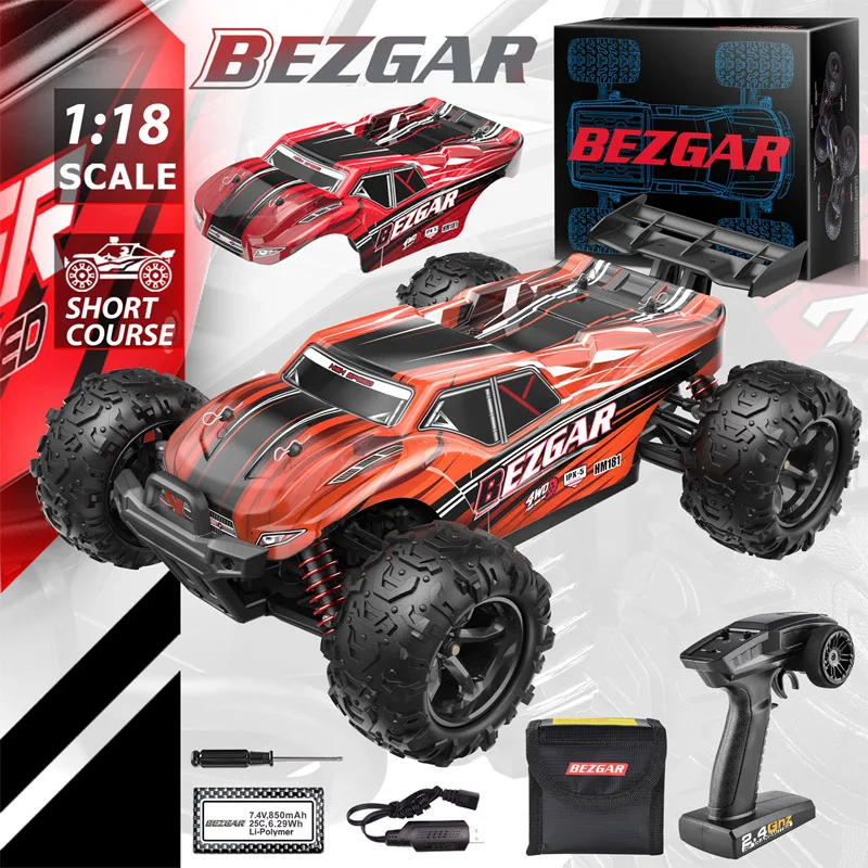 

машина на радиоуправлен BEZGAR HM181 Высокоскоростной радиоуправляемая 1:18 Масштаб Вездеход 35 км/ч машинка на управлении 4WD дистанционного управ...